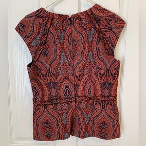 Biden peplum tapestry blouse